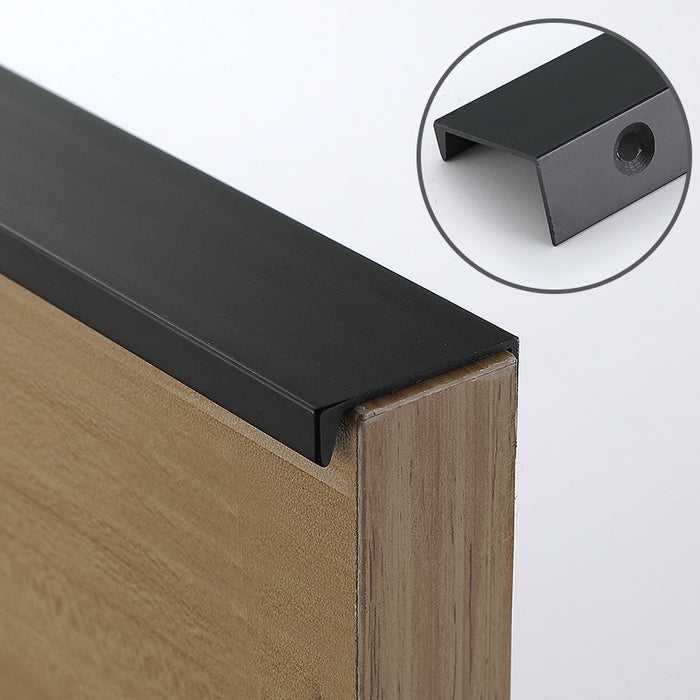 Sleek Modern Black Aluminum Alloy Furniture Handles - Elegant Door Pulls for Cabinets and More