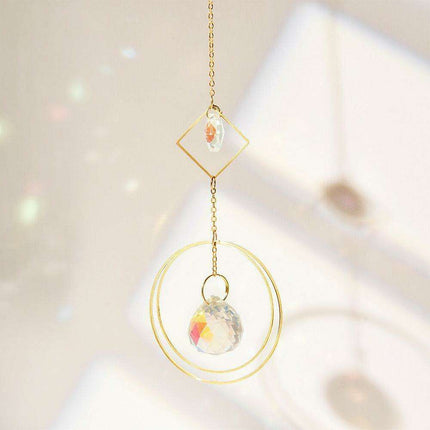 Radiant Gold Crystal Pendant Necklace - A Classic Statement of Elegance