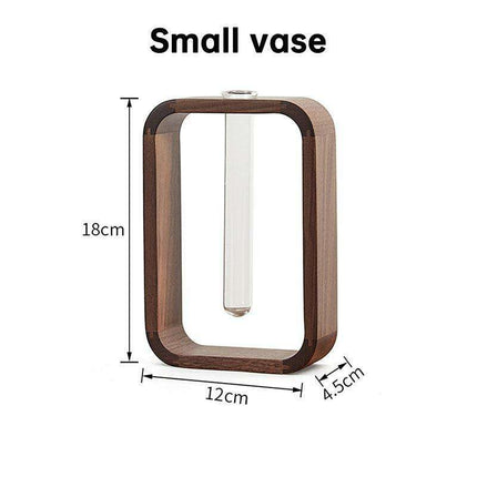 Retro Walnut Hydroponic Planter - Timeless Botanical Elegance