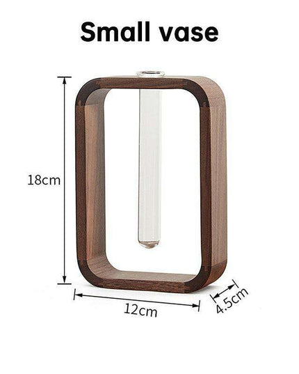 Retro Walnut Hydroponic Planter - Timeless Botanical Elegance