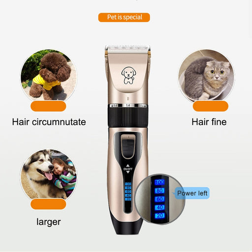 Professional Rechargeable Low-Noise Pet Grooming Clippers for Cats and Dogs