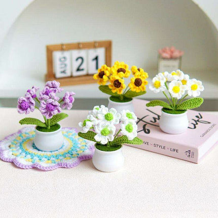 Handcrafted Korean Wool Sunflower Arrangement for Chic Home Elegance