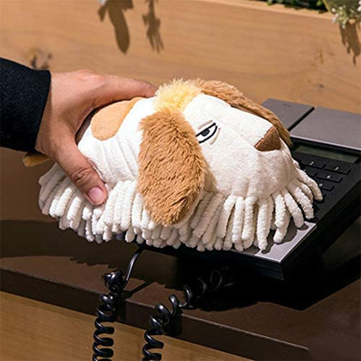 Playful Plush Puppy Dusting Pal for the Desk