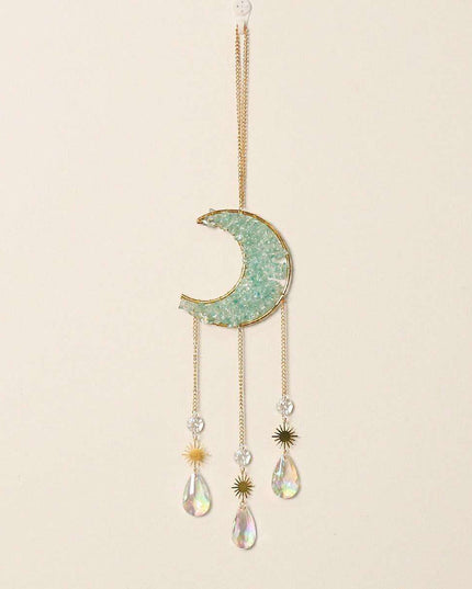 Enchanting Sun and Moon Crystal Dream Catcher Pendant Necklace