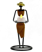 Two handed etiquette yellow stripe with candle light