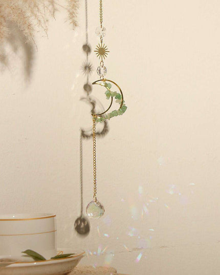 Enchanting Crystal-Embellished Iron Evil Eye Dream Catcher Necklace