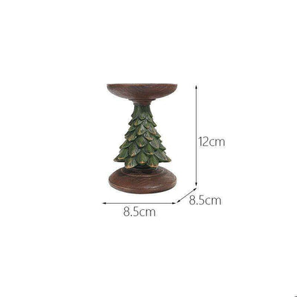 Elegant Holiday Candle Holder: Premium Resin Christmas Decor