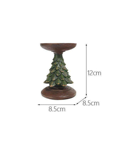 Elegant Holiday Candle Holder: Premium Resin Christmas Decor