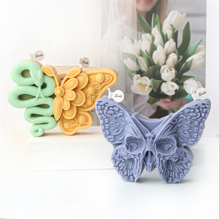 Butterfly and Skull Embossed Silicone Halloween Baking Mold