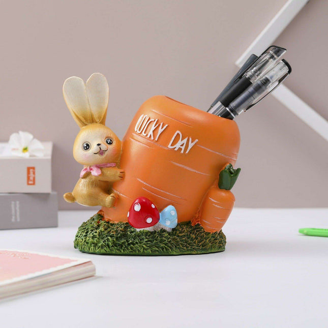Whimsical Rabbit-Inspired Resin Desk Organizer