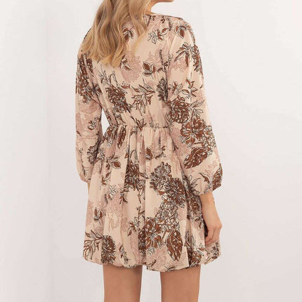 Daydress 201297 Flared Mini Dress With Animal Motif - Très Elite