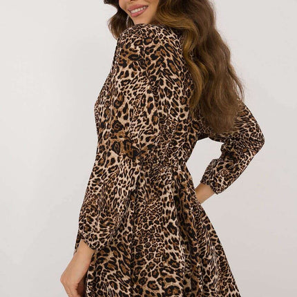 Daydress 201297 Flared Mini Dress With Animal Motif - Très Elite