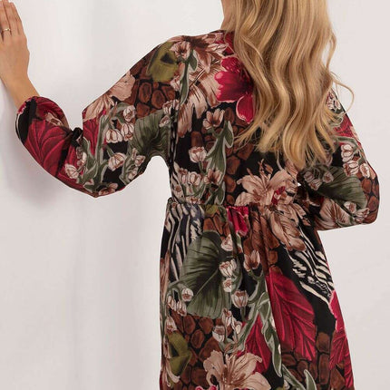 Daydress 201297 Flared Mini Dress With Animal Motif - Très Elite