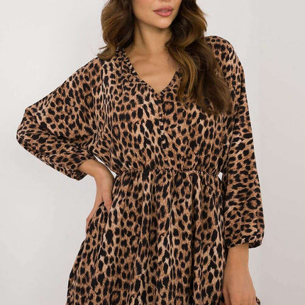 Daydress 201297 Flared Mini Dress With Animal Motif