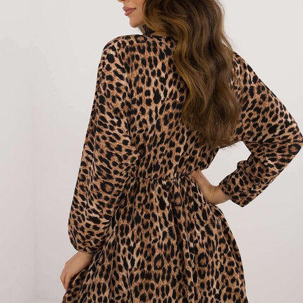 Daydress 201297 Flared Mini Dress With Animal Motif - Très Elite