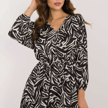 Daydress 201297 Flared Mini Dress With Animal Motif - Très Elite