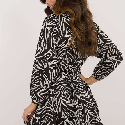 Daydress 201297 Flared Mini Dress With Animal Motif - Très Elite