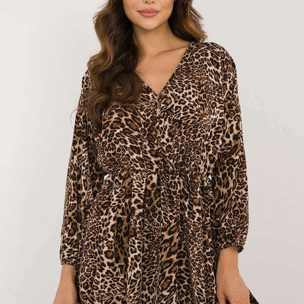 Daydress 201297 Flared Mini Dress With Animal Motif