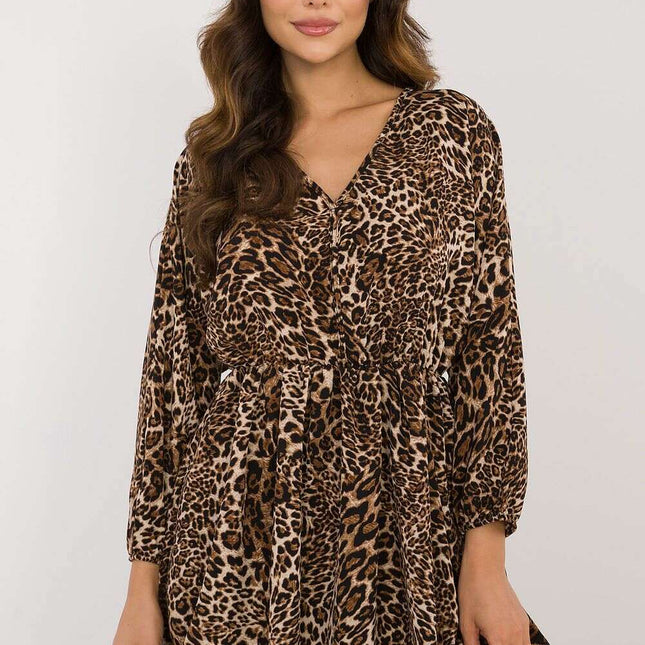 Daydress 201297 Flared Mini Dress With Animal Motif