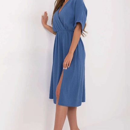 Daydress 212057 Breathable Cotton With Wrap Front Silhouette - Très Elite