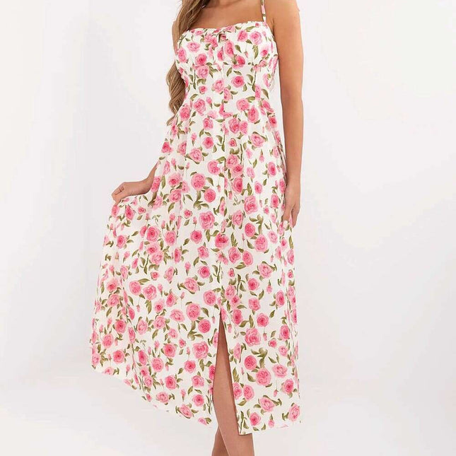 Daydress 213307 Multicolor Midi Dress With Corset Waist