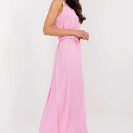 Daydress 213545 Breathable Maxi Dress Pink Viscose Fabric - Très Elite