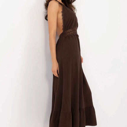 Daydress 213551 Boho Flared Midi Dress With Neck Ties - Très Elite
