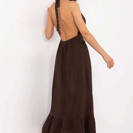 Daydress 213551 Boho Flared Midi Dress With Neck Ties - Très Elite