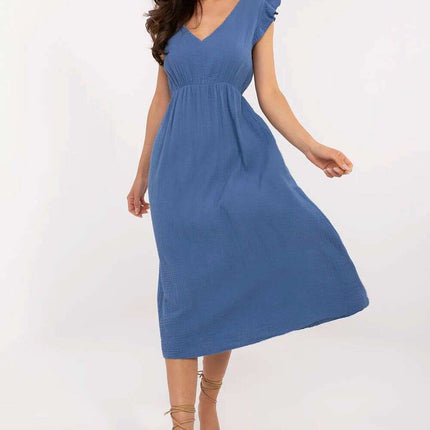Daydress 213553 Blue Cotton Summer Dress For Warm Days - Très Elite