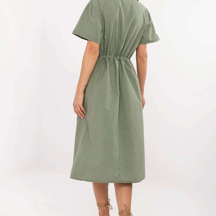 Daydress 213596 Flared Cotton Summer Dress Green Chic - Très Elite