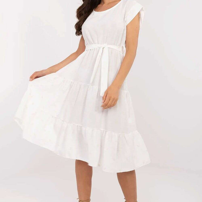 Daydress 213603 Beige Lightweight Flared Midi Dress