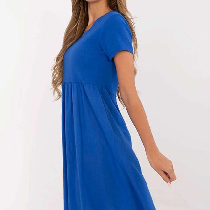 Daydress 213792 Blue Summer Cotton Elastane Midi Dress - Très Elite