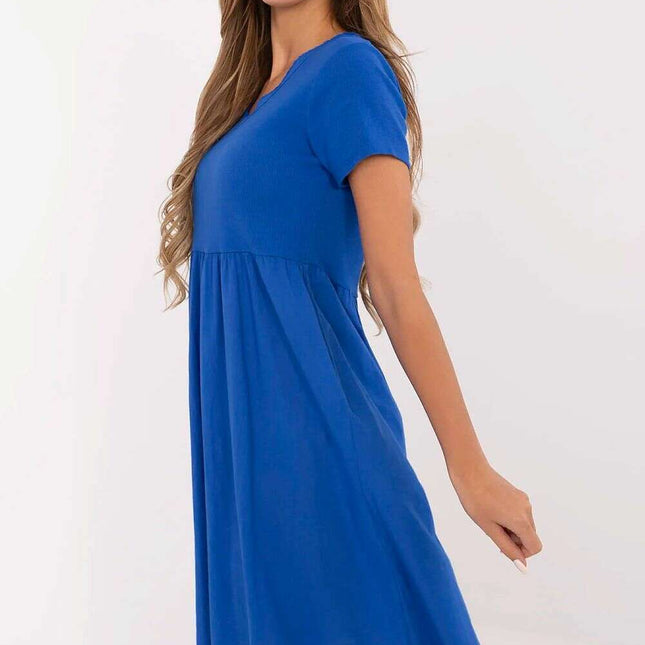 Daydress 213792 Blue Summer Cotton Elastane Midi Dress