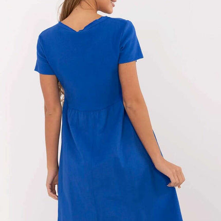 Daydress 213792 Blue Summer Cotton Elastane Midi Dress - Très Elite