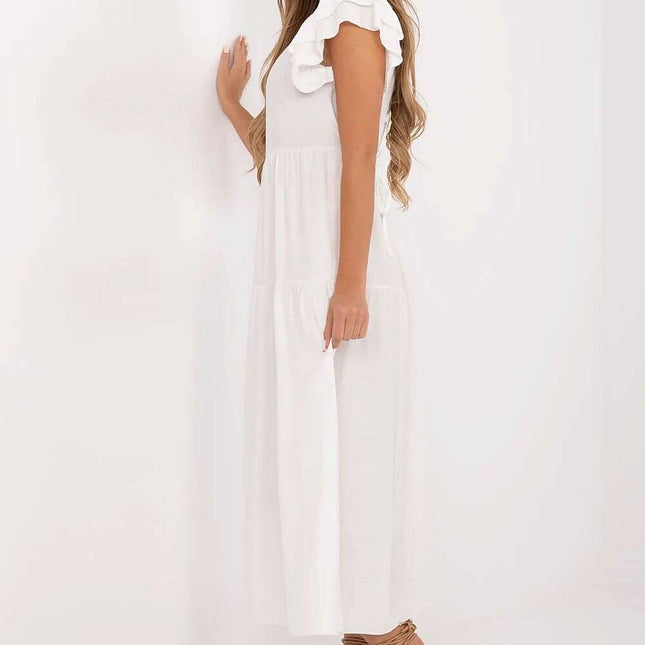 Daydress 213808 Midi Flared Summer Dress Beige for Women