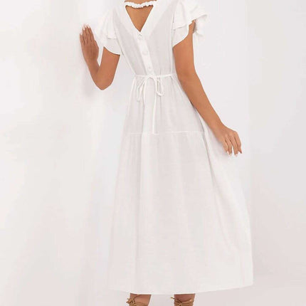 Daydress 213808 Midi Flared Summer Dress Beige for Women - Très Elite