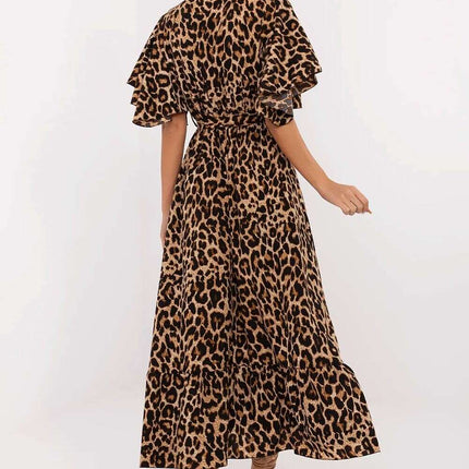 Daydress 214295 Brown Maxi Dress Flared Breathable Comfort - Très Elite