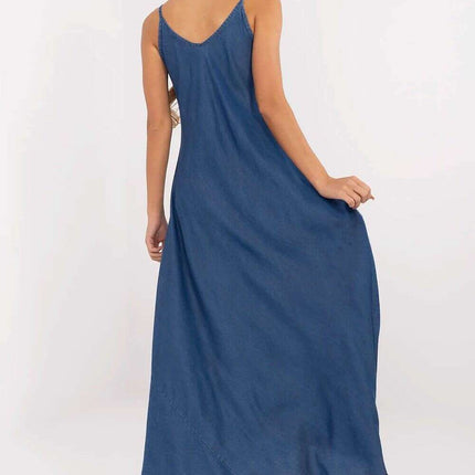 Daydress 214296 Lyocell Denim Maxi Dress With Straps - Très Elite