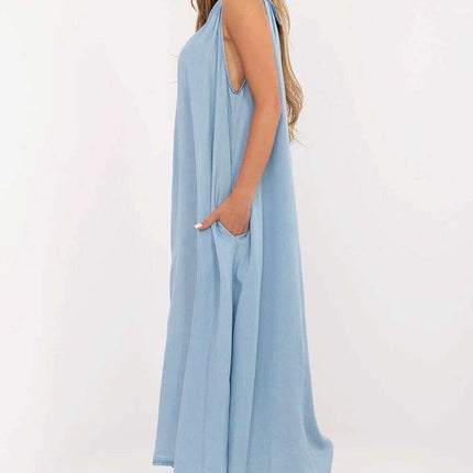 Daydress 214480 Denim Inspired Oversized Maxi Lyocell Dress - Très Elite