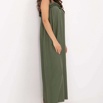 Daydress 215172 Green Viscose Maxi Dress With Slender Straps - Très Elite