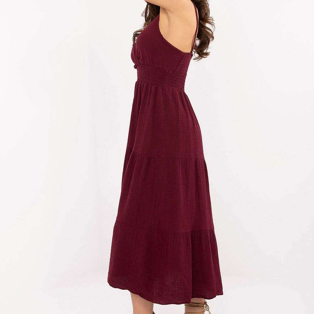 Daydress 215205 Summer Cotton Midi Dress With Straps Flared