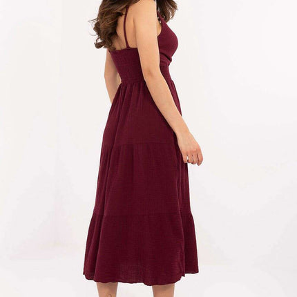 Daydress 215205 Summer Cotton Midi Dress With Straps Flared - Très Elite