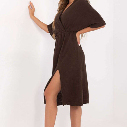 Daydress 215787 Flared Wrap Cotton Muslin Summer Dress - Très Elite