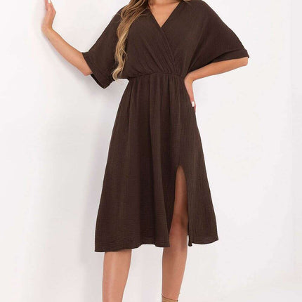 Daydress 215787 Flared Wrap Cotton Muslin Summer Dress - Très Elite