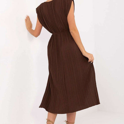 Daydress 215878 Pleated Lightweight Sleeveless Midi Dress - Très Elite