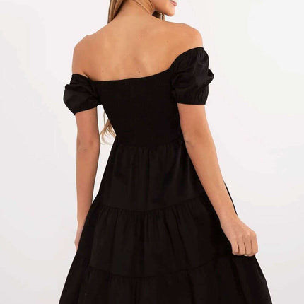Daydress Black Cotton Breathable Knee Length With Elastane - Très Elite
