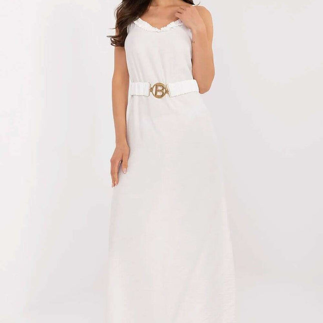 Daydress Maxi Beige Viscose Dress for Summer Comfort