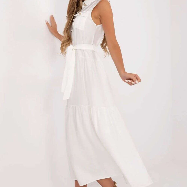 Daydress Maxi with Elegant Classic Collar and Button Front