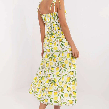 Daydress Midi Flared Silhouette Rectangular Neckline Straps - Très Elite