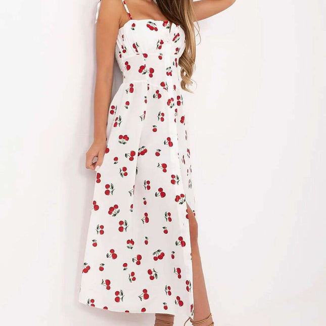 Daydress Midi With Rectangular Neckline And Tied Straps